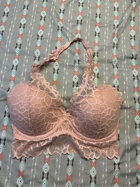💮PINK Victoria's Secret Lace Halter Bralette - Blush Pink